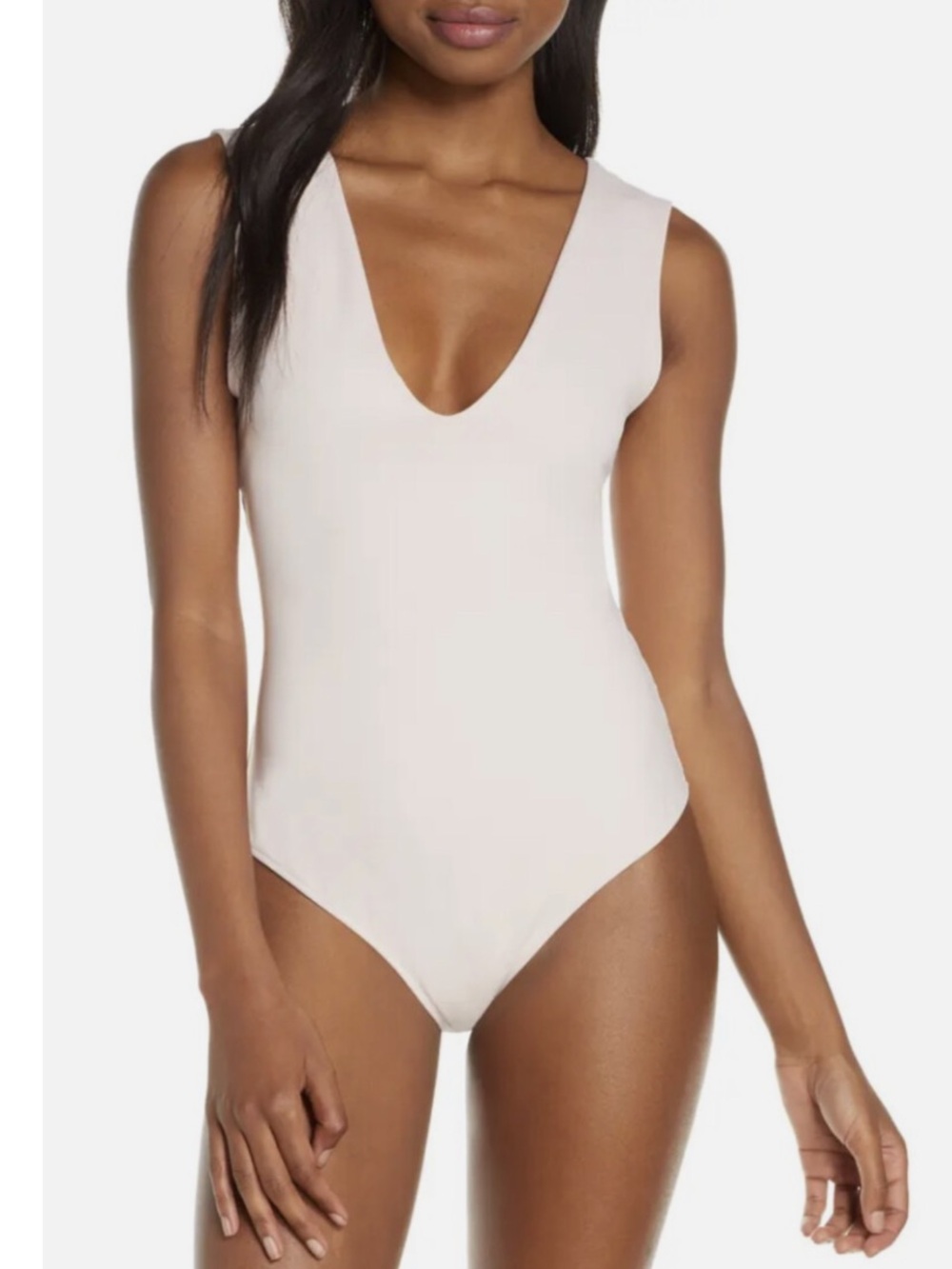 Free People Womens Intimately Keep It Sleek Sleeveless V Neck Bodysuit XS